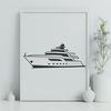Luxury Yacht Design Clip Art An SVG clip art design of a luxury yacht with clean lines and minimalist style.