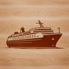 Open Ocean Cruiser Design Illustration of a large nautical vessel on the open ocean, suitable for vector art designs.