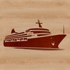 Beautiful Cruise Ship SVG Design Illustration of a large cruise ship sailing through calm waters.