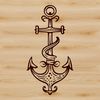 Ornate Anchor Design for Nautical Themes A stylized anchor design with ornate details, suitable for nautical-themed projects.