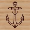 A detailed illustration of a ship's anchor, suitable for nautical-themed designs.