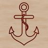 Nautical Icon - Anchor Line Drawing A simple line drawing of an anchor with rope wrapped around the shank.