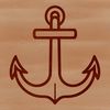 Beautiful Nautical Anchor Clip Art A simple line drawing illustration of an anchor with rope and chain details.