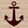 Nautical Horizon Vector Anchor Icon A nautical anchor silhouette set against a calm sea horizon, perfect for a vacation-themed design project.