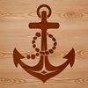 Anchor Emblem Vector Design A stylized illustration of a cruise ship with anchor and nautical elements, suitable for vector art designs.