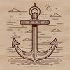 Nautical Navigation Symbols A set of traditional anchor illustrations in various styles and designs.