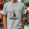 Calm Sea Sailboat Illustration A detailed illustration of a sailboat on calm waters.