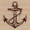 Nautical Illustration Anchor Icon A detailed illustration of a ship's anchor, suitable for vector graphics and design projects.