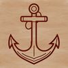 Anchors Aweigh Nautical Symbol A simple line drawing illustration of an anchor, perfect for nautical-themed designs.