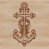 Nautical Ornament Icon A stylized anchor icon with ornate details, suitable for nautical-themed designs and vector art projects.