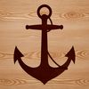 Free Anchor Clip Art Design A stylized illustration of a nautical anchor in silhouette form.