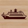 Calm Waters Cruise Ship Illustration A nautical-themed cruise ship sailing on calm waters, ideal for vacation planning.