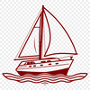 Clean Lines Sailboat Graphic A simple vector graphic illustration of a sailboat with clean lines and minimalist design.