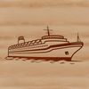 Seafaring Vessel Sailing the Open Sea A large nautical vessel sailing through calm waters, ideal for vacation travel.