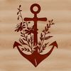 Nautical Floral Anchor Decorations A set of anchors with floral patterns, ideal for nautical-themed designs and projects.