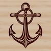 A nautical-themed anchor with intricate details, suitable for vector design and cutting machine projects.