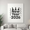 Vector illustration of a New Year's celebration with quotes and decorative elements.