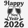 New Year 2026 quote illustration in vector format, ideal for Cricut cutting machine and commercial use.