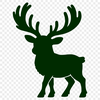 An illustration of a reindeer with antlers and fur, suitable for various Christmas-themed projects.