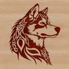 Stylized Husky Portrait A stylized illustration of a Siberian Husky's head, suitable for vector graphics and various digital applications.