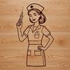 Illustration of a woman wearing medical attire, representing the nursing profession.