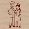 Vector illustration of a nurse in a professional setting.