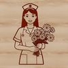 A female healthcare professional wearing a uniform, symbolizing the nursing profession.