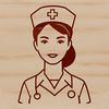 Female nurse in professional attire, designed as a vector graphic for various digital uses.