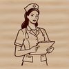 Female healthcare professional in a white coat.