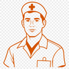 Dashing Male Healthcare Professional in Uniform Illustration A professional illustration of a male nurse in uniform.