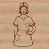 Female nurse in uniform, professional healthcare illustration.