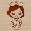 A female healthcare professional in a nurse's uniform, suitable for vector art design and cutting machine projects.