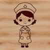 Beautiful Female Healthcare Vector Graphic A female healthcare professional in nursing attire, depicted as a vector graphic.
