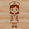 A female professional in a nurse's uniform, ideal for vector design projects.