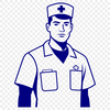 A professional illustration of a male nurse in uniform, highlighting the healthcare profession.