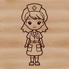 Nursing Profession Iconography SVG A female professional nurse standing in a hospital setting.