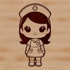 Nurse Clipart Design A female nurse in uniform, represented as a vector graphic.