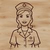 A female professional wearing a nurse's uniform, illustrated in vector format.