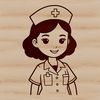 Vector Illustration of a White-Clothed Nurse A female nurse in a white uniform and cap, representing the healthcare profession.