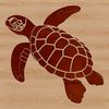 A detailed illustration of a sea turtle swimming in the ocean, suitable for digital design and craft projects.