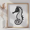 Stylized Seahorse Vector Graphic A stylized illustration of a seahorse, designed as a vector graphic for digital use.