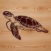 A colorful illustration of a sea turtle swimming in the ocean, suitable for vector art designs.