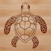 A detailed illustration of a sea turtle swimming in the ocean, suitable for digital art and design projects.