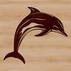A stylized illustration of a dolphin in the ocean, suitable for various graphic design applications.