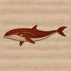 Oceanic Mammal SVG Design A large marine mammal, swimming in the ocean, designed as a vector graphic.
