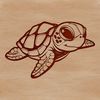 A detailed illustration of a sea turtle swimming in the ocean, suitable for vector design projects.