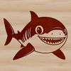 Simple Shark Design Vector Graphic An illustration of a shark, a large predator found in the ocean, depicted as a simple yet detailed vector graphic.