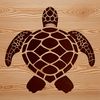 Simple Vector Sea Turtle Illustration A sea turtle swimming in the ocean, depicted as a simple yet detailed vector illustration.