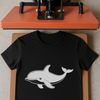 Beautiful Silhouette Whale Design An SVG whale design featuring a realistic silhouette, ideal for cutting with a Cricut or laser engraving/cutting machine.