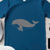 Whimsical Whale Vector Art for Cutting Machines A digital illustration of a whale in a simple vector format, suitable for cutting machines and laser engraving.